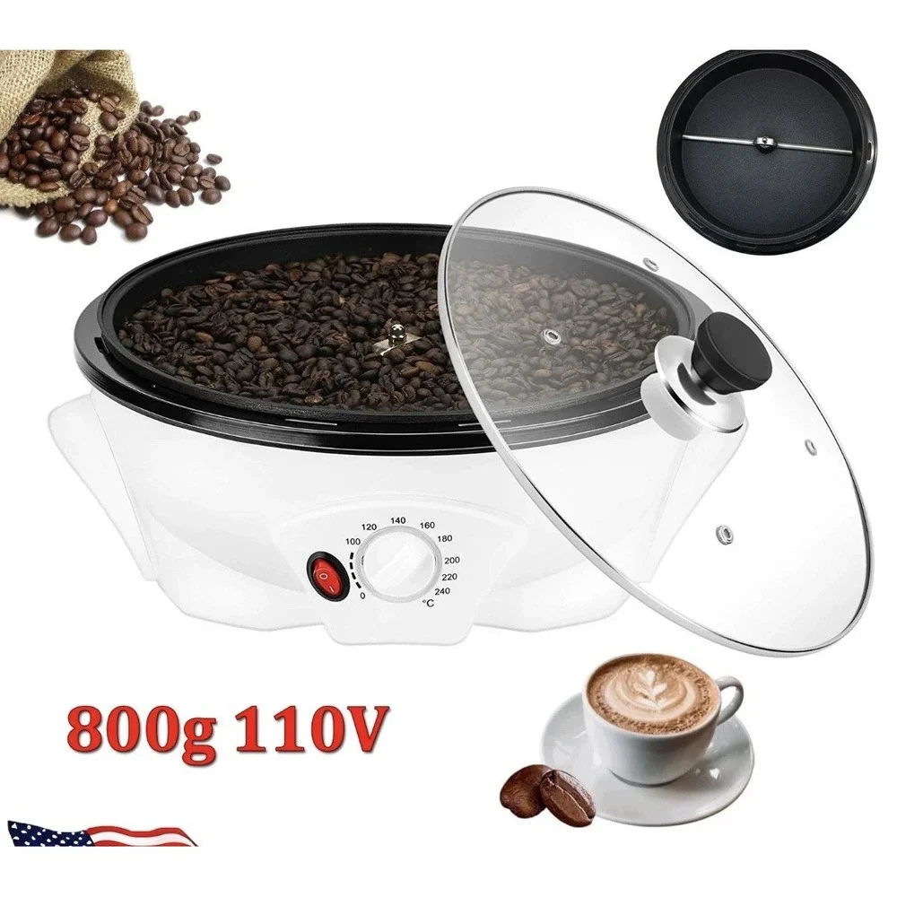 110V Electric Coffee Roaster Machine 800g Coffee Bean Roaster for Home Use NOB